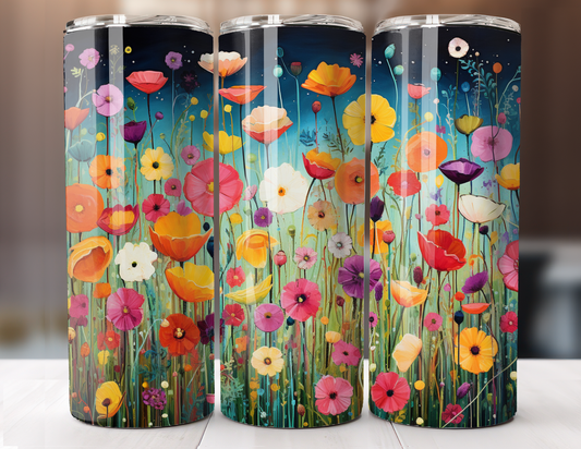 Colorful flowers in a field 20oz tumbler
